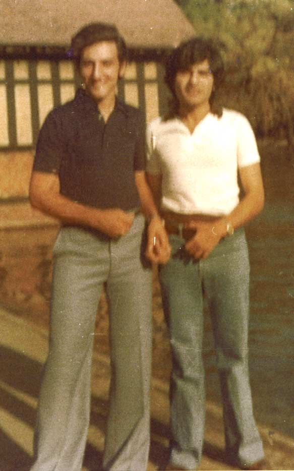 The brothers El Naschie. Prof. Amr (left) and Prof. Mohamed in Hyde Park in 1980, London, England.