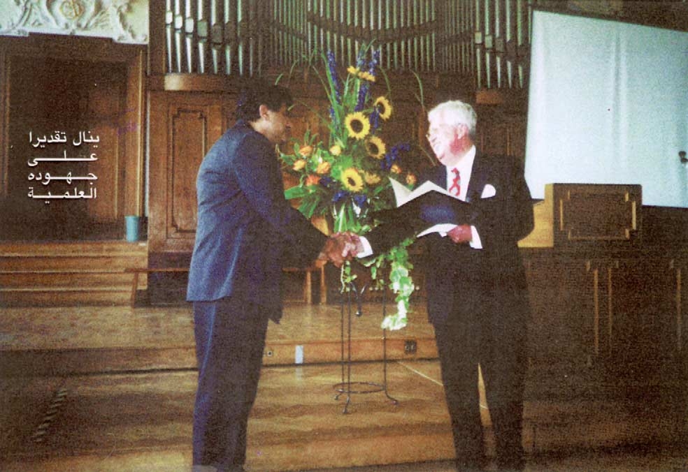 Honouring Mohamed El Naschie in the Institute of Physics, University of Frankfurt, Frankfurt, Germany.