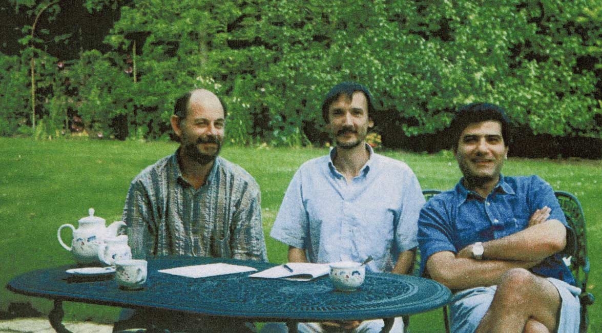 The transfinite Cantorian spacetime trio: Garnet Ord, Laurent Nottale and Mohamed El Naschie in 1998.